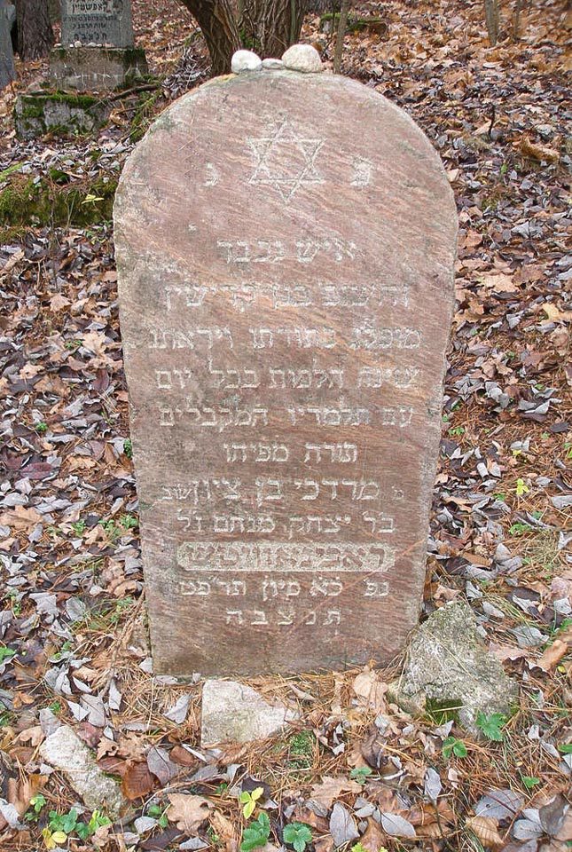 Jewish cemetery in Narewka, the grave of Mordechaj Rabinowicz, photo from the website http://cemetery.jewish.org.pl